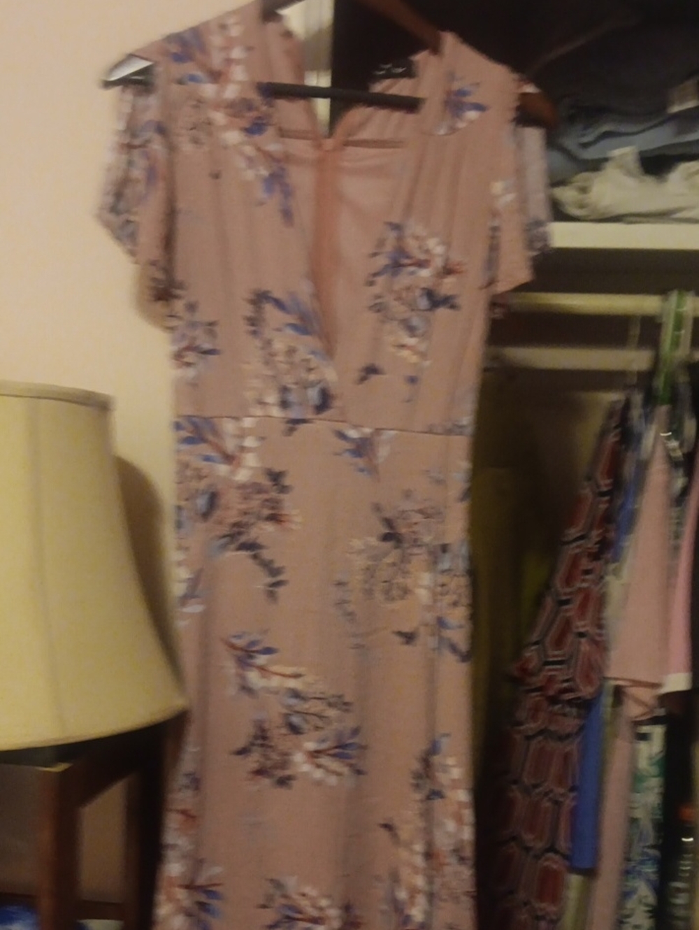 Lulu's Dusty Blush Pink Floral Cold-Shoulder Midi Dress